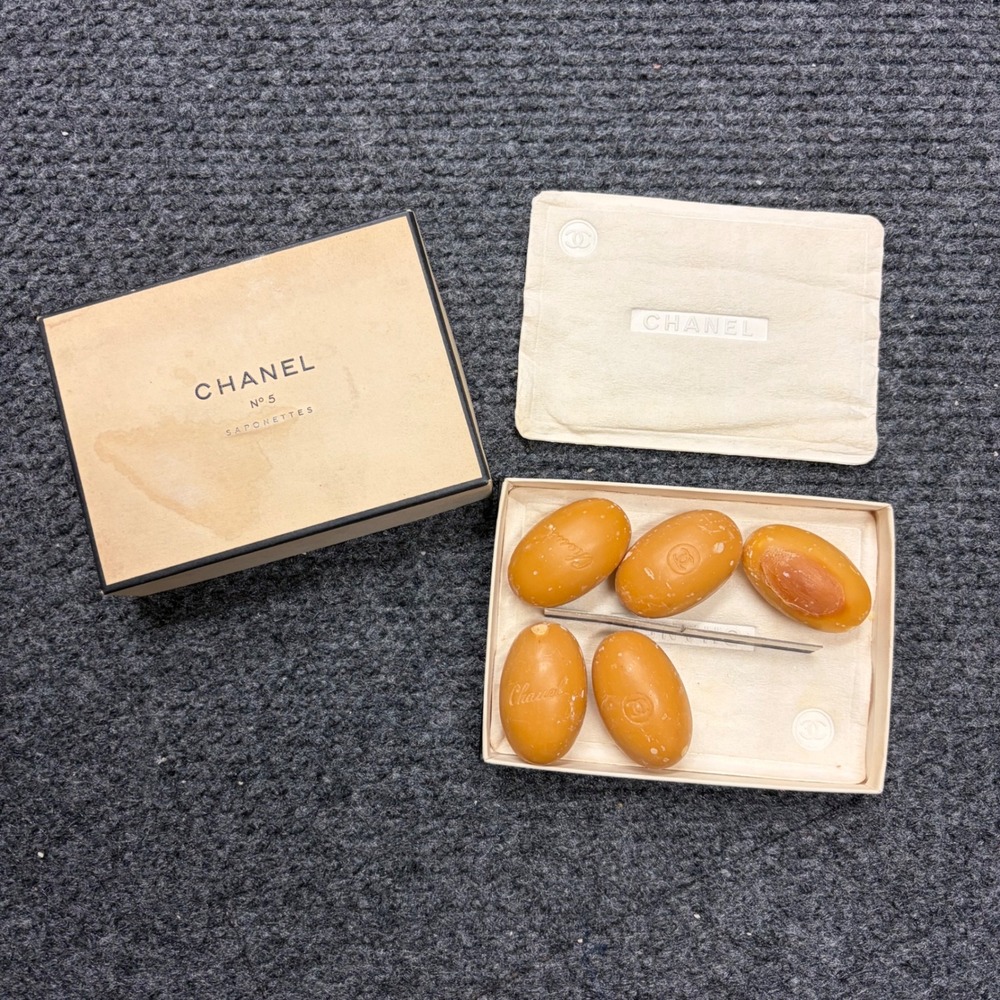 Vintage Chanel No 5 Saponettes Guest Soap Set 5 Piece Collectible Luxury Vanity